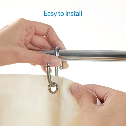 EHZNZIE Beige Shower Curtain Liner 72x72, PEVA Waterproof Bath Curtain, No Chemical Smell, 3 Weighted Magnets, Durable with Rustproof Metal Grommets - color: Beige, size: 72"W x 72"L (Pack of 1)