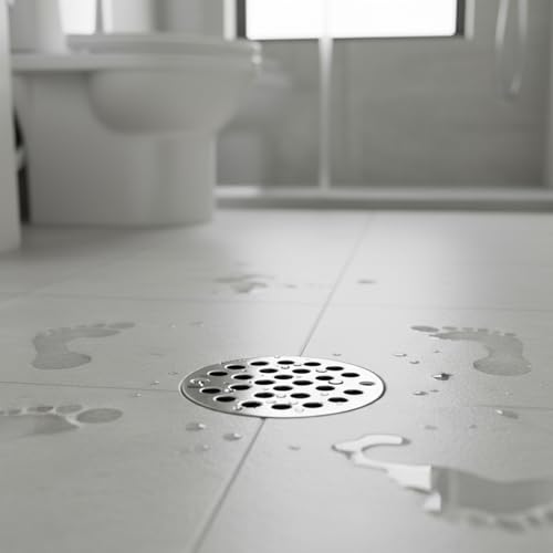 Round 4 Inch Screw-in Floor Drain Cover, 4 Inch Shower Drain Cover Stainless Steel Strainer Covers Replacement Shower Drainer Grate Easy-to-Install Replacement
