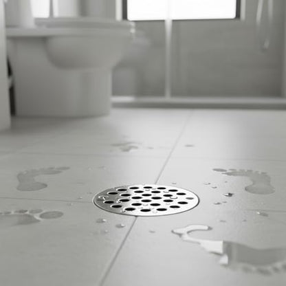 Round 4 Inch Screw-in Floor Drain Cover, 4 Inch Shower Drain Cover Stainless Steel Strainer Covers Replacement Shower Drainer Grate Easy-to-Install Replacement