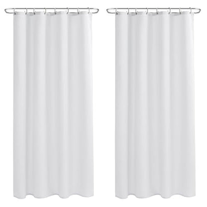 Nasitos Fabric Shower Curtain Liners with Magnets 2 Pcs 54X78 Inch White | Water Repellent & Lightweight Long Stall Size Shower Curtains for Bath Tub, RV, Camper, Machine Washable - color: White, size: 54"W x 84"L (Pack of 2)