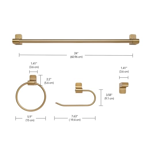 Globe Electric 51638 3-Light Vanity All-in-One Bathroom Set, 5 Piece Gold Finish - color: Gold