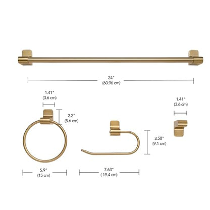 Globe Electric 51638 3-Light Vanity All-in-One Bathroom Set, 5 Piece Gold Finish - color: Gold