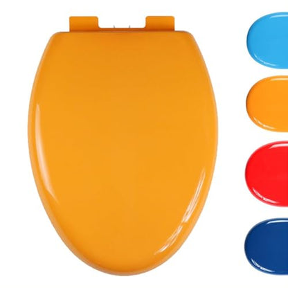 Quick Release Toilet Seat - 18.5" Standard Size, Slow Close, Detachable PP Material, Easy to Clean, Fits All Regular Toilet Bowls - color: Orange