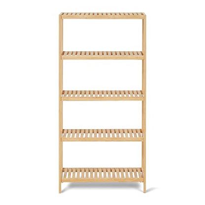 5-Tier Bamboo Freestanding Multi-use Shelf Unit Bookshelf Bookcase - size: 23.6''W 5-tier