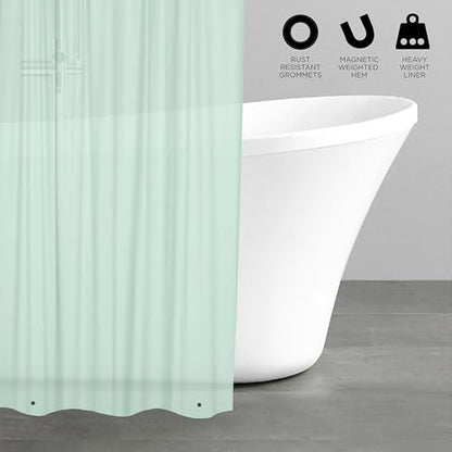 Bath Bliss 2 Pack PVC Heavy Weight Shower Curtain Liner | 4G | 70" x 72" | Rust Resistant Copper Grommets | Magnetic Hem | Mint - color: Mint