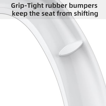 19 Inch Elongated Toilet Seat, Durable PP Construction, Full Flat Design with Plain Cover, Quick-Release Hinges for Easy Removal, Easy Clean White Finish, Fits Most Standard Elongated Toilets - size: Elongated full flat toilet seat