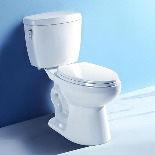 RoyalBath Elongated Two piece Toilet for Bathrooms, 12" Rough In | 17.3" ADA Height, Nano Self-Cleaning, WaterSense/MAP/CUPC Certified, 1 GPF 360° TSUNAMI Flush, Soft-Close Seat - size: 1.01 GPF Side Flush