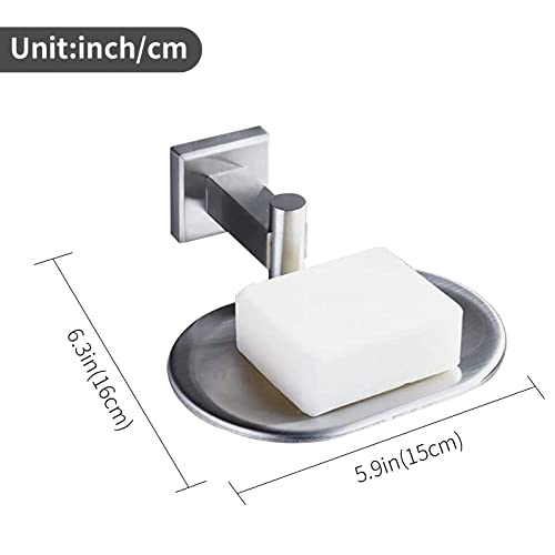 Leyden Bathroom Toilet Soap Dish, Silver Soap Holder for Shower Stainless Steel Wall Mount Brushed Nickel Finish Rustproof