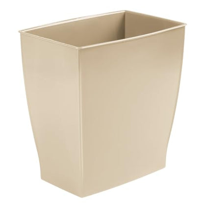 iDesign Small Plastic Bathroom Trash Can, Slim Rectangle Garbage Bin, 4-Pack, Brown | Bedroom, Office, Dorm - color: Brown, style: Pack of 4