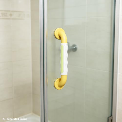 Non-Slip Silicone Shower Grab Bar Cover (Blue) | Hand Grip Sleeve for Bathroom Safety Grab Bars, Glow in the Dark,Elderly Shower Handle Protector - color: Blue