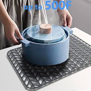 Sink Protectors for Kitchen Sink 12" 13" 16" 18" 19" 24" 26" 28" 29" 30" Silicone Sink mat| Silicone Kitchen Sink Mat Grid for Bottom of Farmhouse Stainless Steel(18.2"x 12.5"Gray) | Various sizes and styles,Protector for sinks and dish,Withstand to 500F,