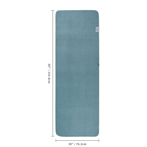 POLYTE 430 GSM Poly Blend Microfiber Quick Dry Waffle Bath Towel, 30x60 in | 4 Pack, Oversize, Lint Free, Body Towel - color: Green