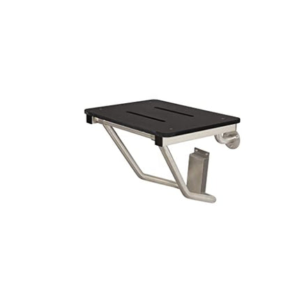 28" x 15" Black Folding Wall Mount Shower Seat Bench, ADA Compliant - color: Black, size: 28 inch