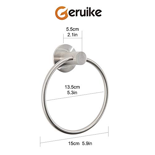 Adhesive Towel Ring Wall Mount Hand Towel Ring Self Adhesive Towel Hanger Stainless Steel Rustproof Brushed Nickel