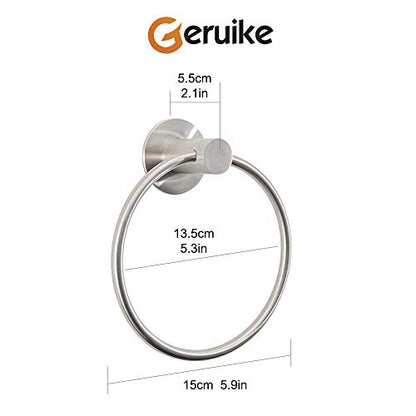 Adhesive Towel Ring Wall Mount Hand Towel Ring Self Adhesive Towel Hanger Stainless Steel Rustproof Brushed Nickel