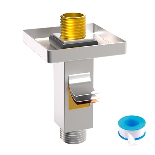 Enga Brass 3 Inches Square Shower Arm with Flange, Ceiling Mount Replacement Rain Shower Head Straight Arm, Brushed Nickel - color: Brushed Nickel, style: 3 Inch