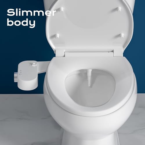 Bidet Toilet Seat Attachment with Rear and Feminine Wash, Bidet Attachment for Toilet with Self-Cleaning and Adjustable Bidet Sprayer & 21°Angle Control (Chrome) - color: Chrome