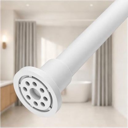 ALLZONE Adjustable Tension Curtain Rod, 42 to 78 Inches, Spring Loaded Curtain Rods No Drilling, Renter Friendly Tension Rod for Windows, Shower, Closet, No Drill, Non-Slip, White - color: White, size: 42-78 Inches