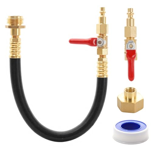 rv winterizing kit, 16.9" RV Water Blowout, Sprinkler Winterizing Blowout Kit with Shut Off Valve, Air Compressor Quick-Connect Plug Water Blow Out Fitting Adapter for Winterizing RV, Boat, Camper - style: Basic