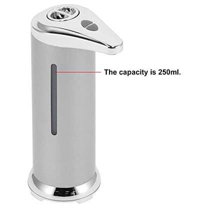 250ML Touchless Soap Dispenser Automatic Liquid Hand Soap Dispenser (Silver) | silver abs automatic soap dispenser with pir sensor 250ml waterproof touchless operation for kitchen bathroom hotel school - color: Silver