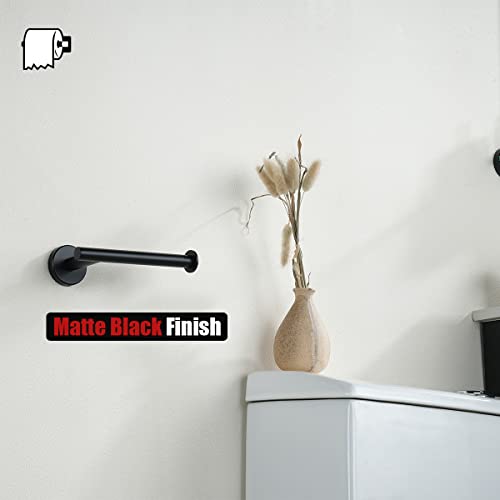 JQK Black Toilet Paper Holder, 5 Inch 304 Stainless Steel Thick 0.8mm Tissue Paper Dispenser, Matte Black Wall Mount, 2 Pack, TPH120-PB-P2 - color: Black, size: Knob(2 Pack)