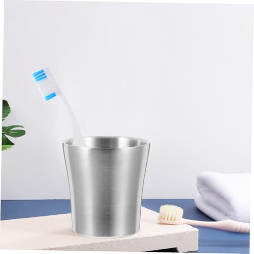 SHOWERORO Stainless Steel Travel Tumbler Cup Unbreakable Bathroom Drinking Versatile Mouthwash Toothbrush Holder Lightweight Stackable Design for Camping Home Use