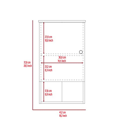 Kitchen Bathroom Wall Cabinet Medicine Cabinet, Garage or Laundry Room Wall Storage Cabinet, Single Door Linen Tower Bathroom Cabinet with Open Shelf, White - color: White