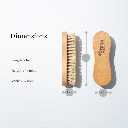 KONEX Nylon Fiber Economy Utility Cleaning Hand Brush | Heavy Duty Hand-Held Scrub Brush Stiff Bristles | Wooden Body, Ideal Scrub Brushes for Cleaning (Peanut Shaped) - size: 1 Count (Pack of 1)