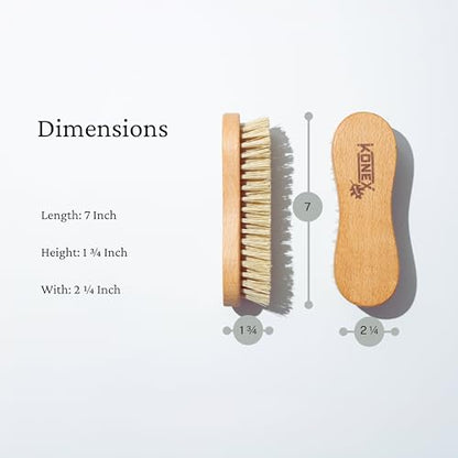 KONEX Nylon Fiber Economy Utility Cleaning Hand Brush | Heavy Duty Hand-Held Scrub Brush Stiff Bristles | Wooden Body, Ideal Scrub Brushes for Cleaning (Peanut Shaped) - size: 1 Count (Pack of 1)