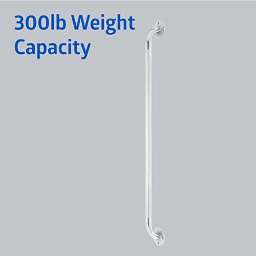 Medline Knurled Chrome 32” Grab Bar for Shower & Bathtub, Independence & Ease of Movement — For Elderly, Handicapped or Seniors, 300 lb. Capacity, 1 Bar - size: 32"
