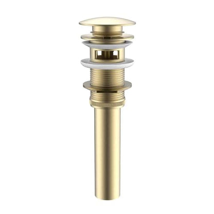 Galim Pop Up Drain with Overflow for Bathroom Sink, Bigger Cap, All Brass Construction, Sealing Rubber Ring, Satin Brass Finish, Sink Drain for Bathroom and Kitchen - color: Satin Brass, style: With Overflow