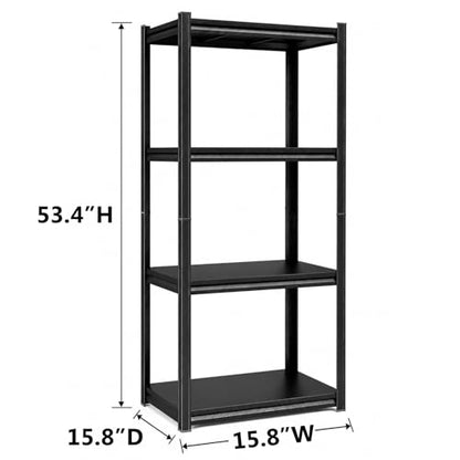 16"W Narrow Kitchen Storage and Pantry Shelves, Metal shelving for Closet,Kitchen Organizer- Freestanding Microwave Shelf - 4-Tier Adjustable Bakers Rack for Pantry kitchenware Storage, 16"D X 53"H - size: 16"W*16"D*53"H-4 TIER