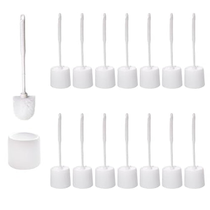 14 Sets Toilet Brush and Holder Set 14.57 Height Bathroom Cleaning Brush with Caddy, Toilet Bowl Scrubber for Deep Cleaning(White)