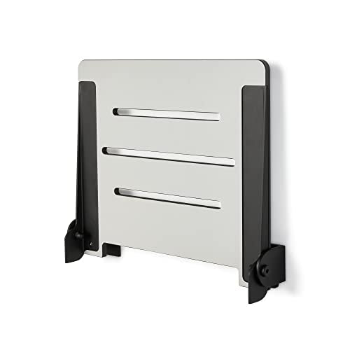 Seachrome 18 inch Silhouette Slimline Folding Wall Mount Shower Bench Seat, Light Gray Seat with Matte Black Frame - color: Light Gray With Matte Black Frame