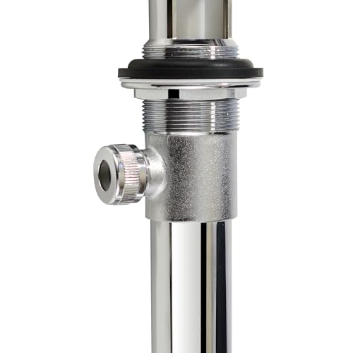 Purelux Bathroom Sink Drain Stopper Assembly with Lift Rod and Overflow, Chrome Finish - color: Chrome