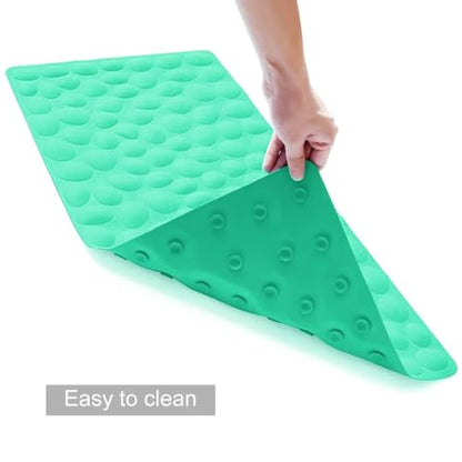 Non-Slip Bathtub Mat OTHWAY Soft Rubber Bathroom Bathmat with Strong Suction Cups (Fruit Green, 16x31.5 inch) - color: Fruit Green, size: 31.5" x 16" (Rectangular)