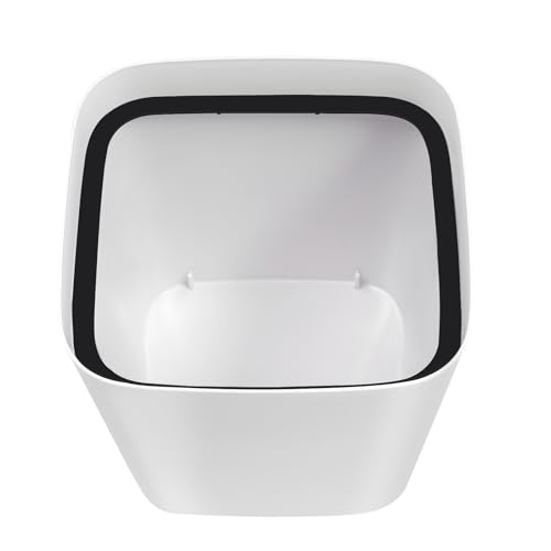 Touchless Trash Can 4 Gallon, Motion Sensor Automatic Trash Can with LED Light, IPX5 Waterproof Smart Waste Bin for Kitchen Bathroom Bedroom, White Rectangular Garbage Can, 8.66x7.87Inch