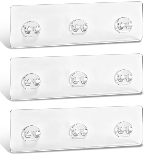 Shower Caddy Adhesive Replacement, Adhesive for Shower Caddy, Strong Shower Adhesive Strips Waterproof Transparent, No Drill Needed Holds 45 lbs for Bathroom Storage Shelves,Kitchen Racks-3PCS