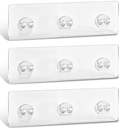 Shower Caddy Adhesive Replacement, Adhesive for Shower Caddy, Strong Shower Adhesive Strips Waterproof Transparent, No Drill Needed Holds 45 lbs for Bathroom Storage Shelves,Kitchen Racks-3PCS