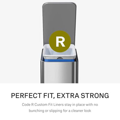 simplehuman Slim Step Can, 9L / 2.4 Gallon Primary Bathroom Trash Can, Liner Pocket®, Sleek Internal Hinge, 150,000-Step All-Steel Pedal, Lid Shox® Silent Close, Brushed Stainless Steel - color: Brushed, size: 9L