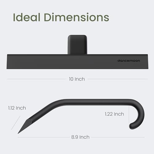JustHang Shower Squeegee with Built-in Hook, 10-Inch Black | Award-Winning Design, All-One-Piece Soft-Touch Silicone, for Glass Door, Bathroom, Window, Mirror, Tile Wall, Car - color: Classic Black