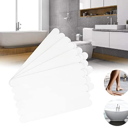 AMAKO Bath Safety Stickers Anti Slip Adhesive Treads for Bathtub and Shower Non Skid Strips with Strong Grip Premium PEVA Material 24PCS White 20X2cm