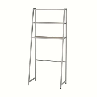 TRINITY 3-Tier Metal Over The Toilet Storage Shelving Rack, Freestanding Bathroom Organizer with Wood Grain Shelves, 27in x 15in x 60in, Champagne - color: Champagne
