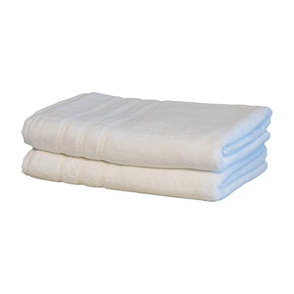 Luxury Turkish Bath Towels, 2 Pack, 30 x 58 in, 700 GSM, White | 2 jumbo bath towels, 30 x 58 in, woven in Turkey, 700 GSM, 50% viscose made from bamboo and 50% Aegean Turkish cotton, plush - color: White, size: Bath Towels, Set of 2