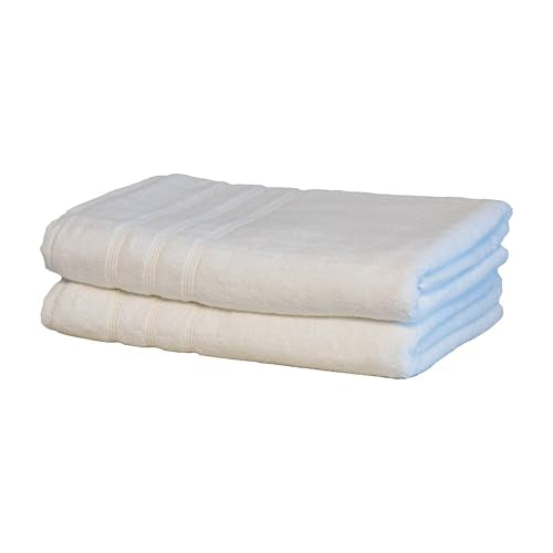 Luxury Turkish Bath Towels, 2 Pack, 30 x 58 in, 700 GSM, White | 2 jumbo bath towels, 30 x 58 in, woven in Turkey, 700 GSM, 50% viscose made from bamboo and 50% Aegean Turkish cotton, plush - color: White, size: Bath Towels, Set of 2