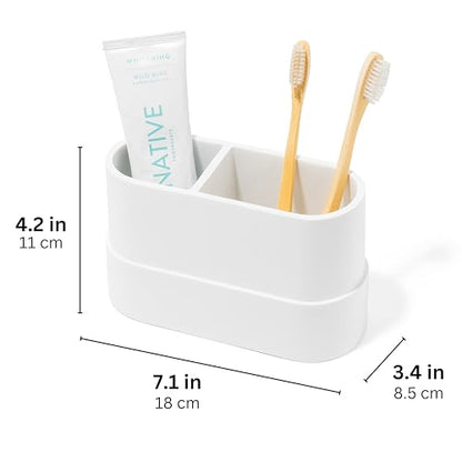 Yew Design Matte White Bathroom Toothbrush Holder Cup - Round Large - color: Large Round Matte White