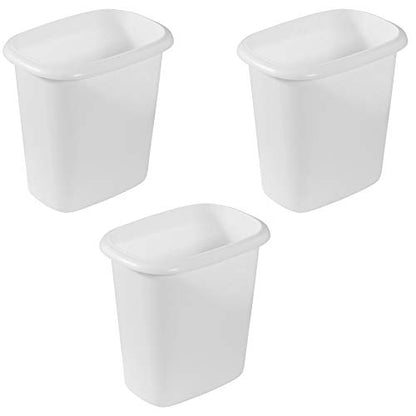 Rubbermaid Vanity Trash Can/Wastebasket 1.5-Gallons/6-Quarts White for Under Counter/Kitchen/Office/Bedroom/Bathroom (Pack of 3) - size: 3 Pack