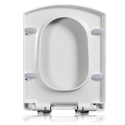 Toilet Seat Square Quick-Release Feature For Easy-Clean Adjustable Hinges 34 5X43Cm - size: 37*47cm