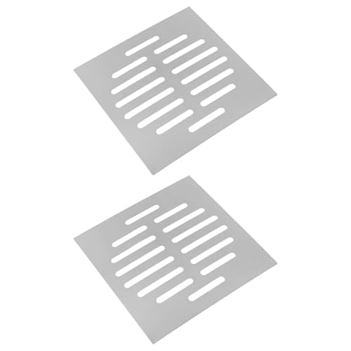 2pcs Square Drain Cover Grates Fit 5" x 5" Drain, Stainless Steel | Drainage Grate Cover Floor Drain Strainer for Shower Bathroom Balcony and Outdoor Garden Drains - size: 4.9" x 4.9"