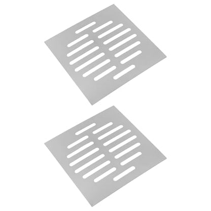 2pcs Square Drain Cover Grates Fit 5" x 5" Drain, Stainless Steel | Drainage Grate Cover Floor Drain Strainer for Shower Bathroom Balcony and Outdoor Garden Drains - size: 4.9" x 4.9"